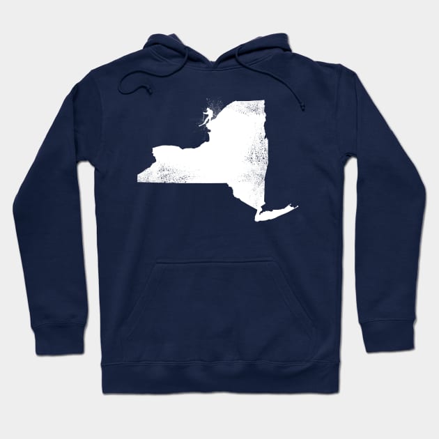 Ski New York State Skier Hoodie by HungryDinoDesign